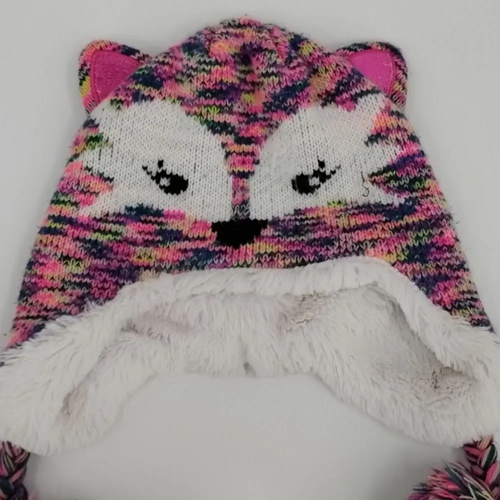 Colorful Knit Animal Earflap Hat for Kids
